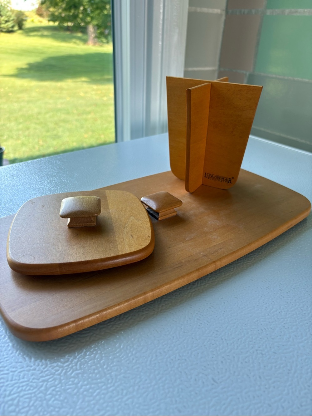 Longaberger Natural Wood Lids and Basket cross divider